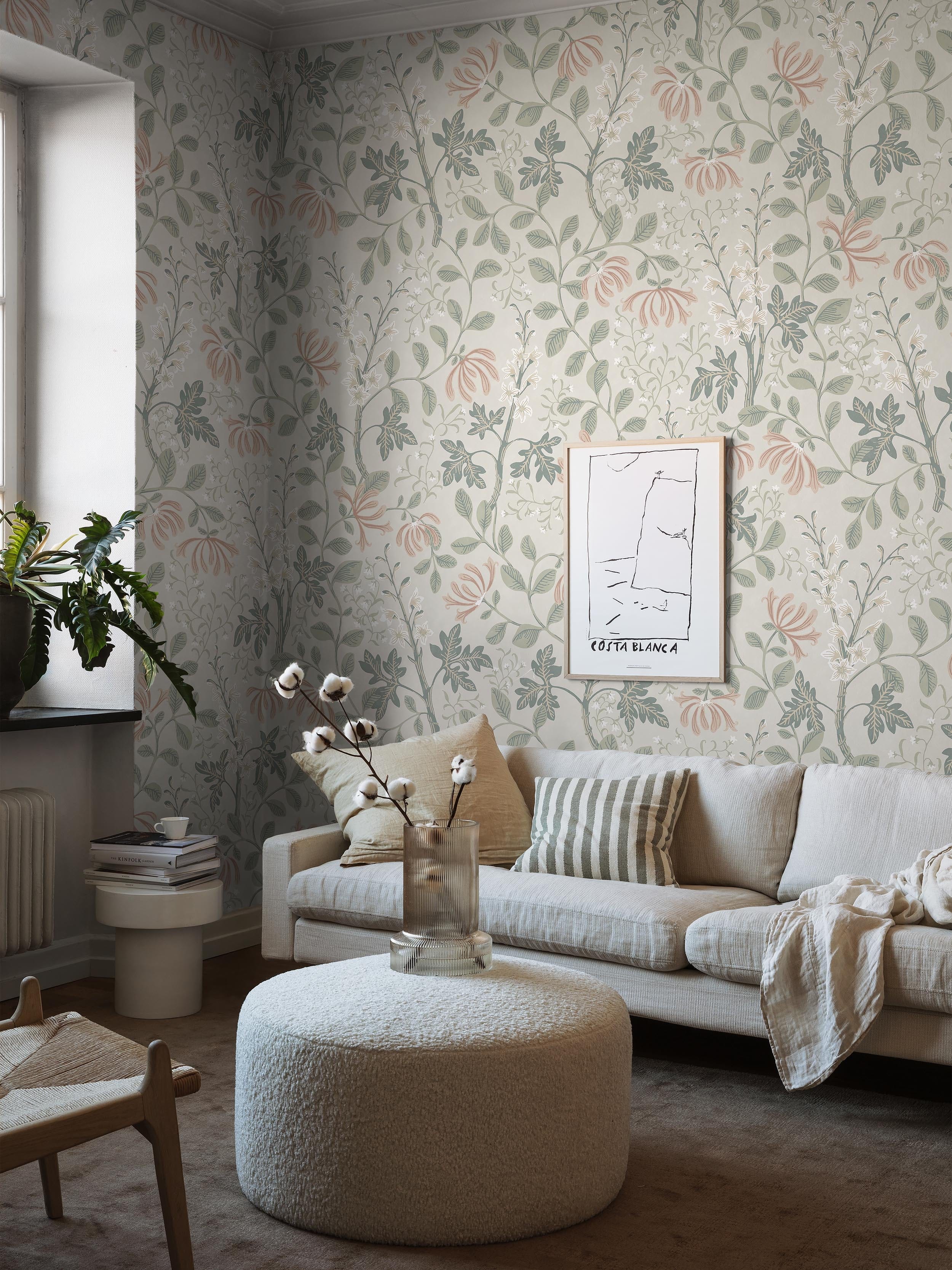 Trädgårdsfröjd Grand, Beige tapet – Boråstapeter