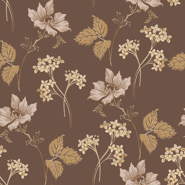 Brown on sale patterned wallpaper